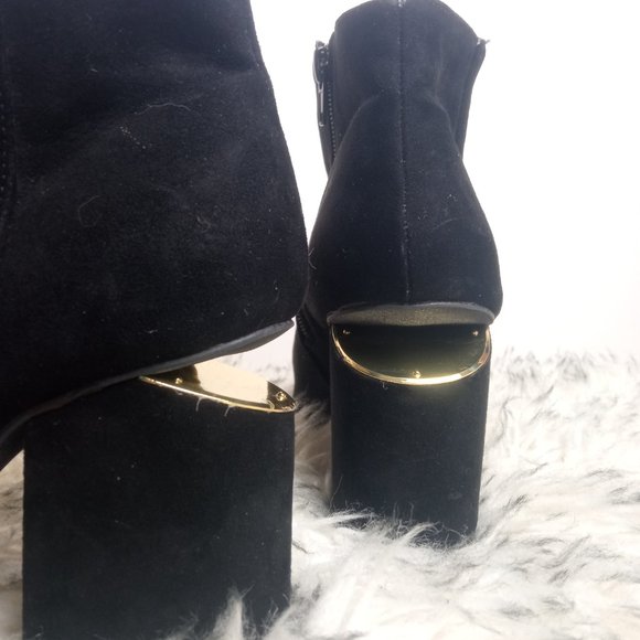 QUPID ALEXANDER WANG STYLE BLACK SUEDE ANKLE BOOTS - Picture 4 of 11